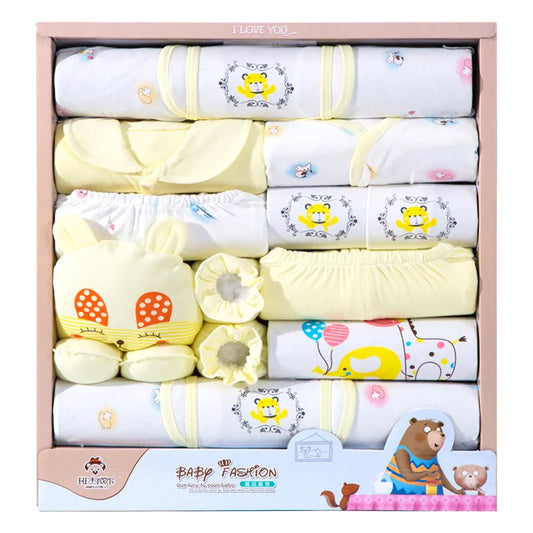 18 Pieces Baby Clothes Boy Spring Autumn Newborn Clothes Happy Bear Newborn Baby Girl Clothes Cotton Newborn Outfit Kids Clothes