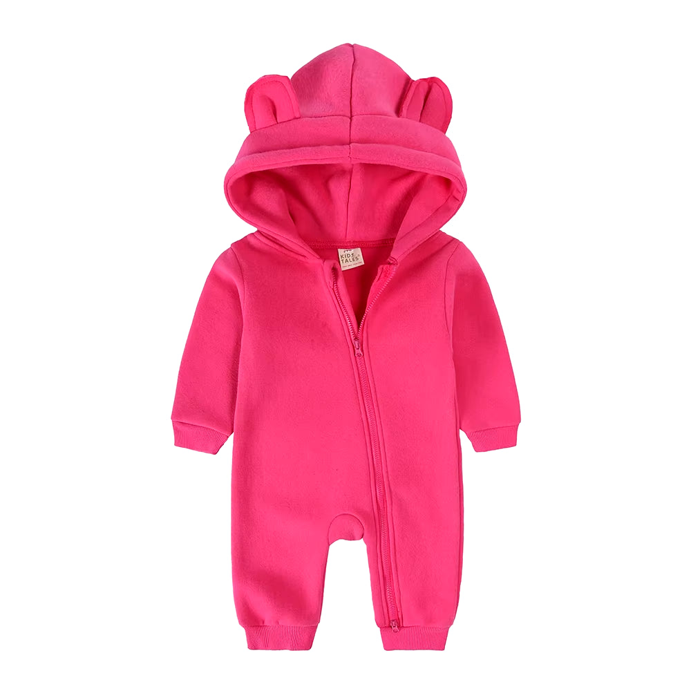 2024 Baby Winter Fleece Romper Print Cotton Warm Outfit Clothes for 0-24M Jumpsuit Newborn Toddler Bear Hoodies Bodysuit Costume