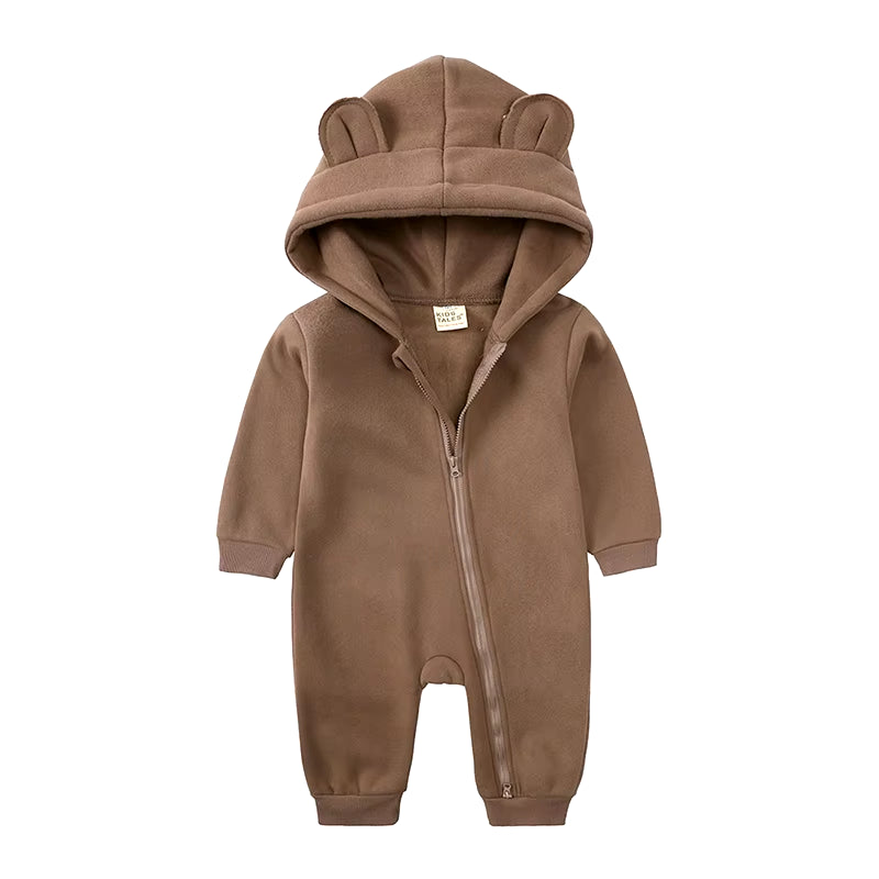 2024 Baby Winter Fleece Romper Print Cotton Warm Outfit Clothes for 0-24M Jumpsuit Newborn Toddler Bear Hoodies Bodysuit Costume