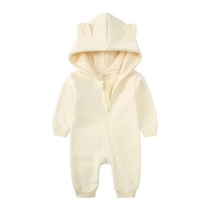 2024 Baby Winter Fleece Romper Print Cotton Warm Outfit Clothes for 0-24M Jumpsuit Newborn Toddler Bear Hoodies Bodysuit Costume