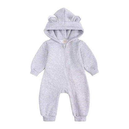 2024 Baby Winter Fleece Romper Print Cotton Warm Outfit Clothes for 0-24M Jumpsuit Newborn Toddler Bear Hoodies Bodysuit Costume